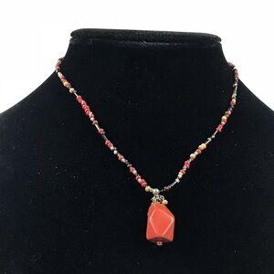Sterling Silver Kalan Glass Bead Gemstone Necklace